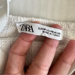 ZARA Strappy double cable knit halter top white cropped medium Photo 6