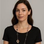 Lia Sophia  Mantra Silver Tone Resin Mother Pearl Abalone She’ll Wood Necklace Photo 0