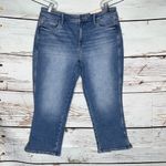 NYDJ  NWT Size 12 Blue Denim LiftxTuck Technology Chloe Capri Crop Jeans Photo 0