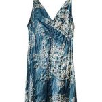 ZARA  large satin paisley blue mini dress Photo 0