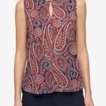 Tommy Hilfiger Navy Paisley Crew Neck Sleeveless Blouse Photo 0