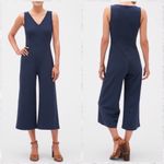 Banana Republic  Factory Navy Blue Sleeveless Jumpsuit Sz 2P Petite Crop Wide Leg Photo 1