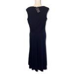 Ralph Lauren NWT Size 12  Twist Front Jersey Dress Sleeveless Navy Blue Midi New Photo 5