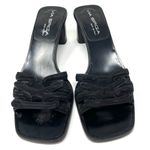 via spiga black leather and suede slides, made in Italy, size 6.5 Photo 2
