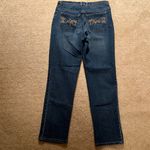 Gloria Vanderbilt dark blue slightly distressed blue jeans Size 8 Photo 2