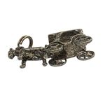 Vintage Silver Horse & Carriage Motif Drop Pendant Or Charm Photo 6