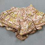 Aerie  XS Ruffle Shorts Brown Floral Tiered Lace Trim Boho Beach Festival Casual Photo 0