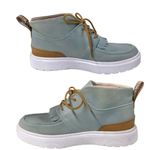 Dr. Martens "JEMIMA" LIGHT BLUE & TAN THICK SOLE CHUKKA ANKLE BOOTS W/FRINGE (7) Photo 7