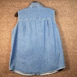 Chico's  Design Women's Sleeveless Denim Button-Front Shirt Top Size 2 Large Photo 6