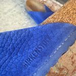 Birkenstock  Royal Blue Textured Slides W 11 M9 Kyoto Nubuck-Suede Leather Photo 8