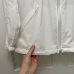 Athleta  Packable White Perforated Windbreaker Rain Hooded Jacket - Size Small Photo 5