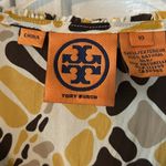 Tory Burch 100% Silk Yellow and Black Ruffled Sleeveless Blouse - Size 10 Photo 2
