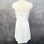 Vintage Sears Womens Slip Dress 40 M/L Nylon Lingeriecore 80s Minimalist Bridal White Size M Photo 2