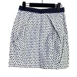 ZARA  Pleated Nautical Shell Dotted Print Mini Pencil Skirt Pockets XS Blue White Photo 11