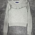 Aeropostale  Women’s Sweater Small Gray Ruffle Knit Long Sleeve Pullover Cotton B Photo 0