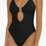 Becca Swim Coast Cutout One Piece Swimsuit Black Gold Size Large NEW with tags! Photo 0