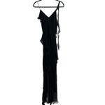 Amanda Uprichard  Cassilda Silk Ruffle Chiffon Maxi Gown In Black Photo 2