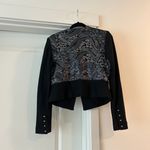 Cache medium wool Cardigan Blazer Jacket hybrid metallic floral black Photo 3