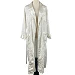 Victoria's Secret Rare Vintage 90's Ivory Floral Satin Long Robe Womens Small Photo 6