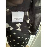 Xhilaration  Womens Tank Blouse Sz S Sheer‎ Black Cream Bow Print Racerback Photo 6