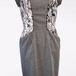 BCBG MaxAzria Gray Ponte Work Sheath Dress Size Small Photo 0