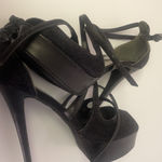 Guess by Marciano black glitter holiday heels s 7.5 Photo 14