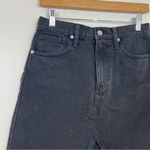 Madewell  Black Rigid Denim A-Line Mini Skirt Lunar Wash Cutout Edition Photo 5