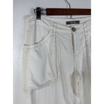 Free People  Womens 6 White Drawstring Hem Crop Pants‎ Utility Pockets Slouchy Photo 2