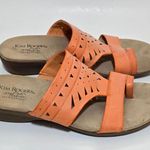 kim rogers  Tauren Coral Perforated Faux Leather Sandals Size 9 Photo 2