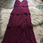 LULU’S Sincerely Poised Plum Purple Backless Bustier Tiered Maxi Dress Red Size M Photo 5