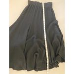 Vintage 80s Women's Black Metallic High Waist Long Woven Wool? Maxi Skirt Small Photo 3