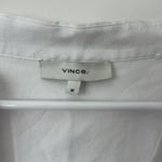 Vince  Sleeveless Shirred Band Collar Linen Blend Midi Dress in White Size: M Photo 5