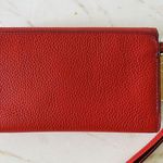 Michael Kors Jet Set Charm Red Terracotta Leather Flap Phone Wallet Wristlet Photo 5