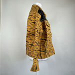English Rose  Yellow & Black Animal Print Faux Leather Jean Jacket Size S/M Photo 8
