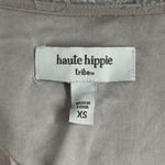 Haute Hippie Blouse Ruffle Bell Sleeve V Neck Patterned Top Gray Boho Womens XS Photo 5