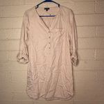 EXPRESS  tan Roll-Up Sleeve Tunic Photo 1