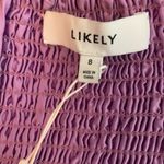 Likely  NEW Tayaisha Smocked Cotton Eyelet Violet Mini Dress Sz 8 Photo 13