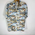 Campia Tropical Beach Poker Camp Shirt Sz Medium Blue Photo 4