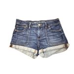 American Eagle  Stretch Denim Cuffed Shorts Blue Wash Womens Size 2 Photo 0