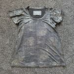 Anthropologie  silver metallic short sleeve top size S Photo 4