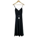 Free People NWT Intimately Slip Dress Womens S Black Crepe Maxi Open Back Y2K Photo 3