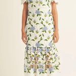 Just Me  Embroidered Lace white/Blue Floral Midi Dress size Medium Photo 12