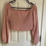 H&M Pink Off-Shoulder Smocked Top Photo 2