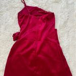 Von Maur Speechless Pink Satin Wrap Mini One Shoulder Dress XS Photo 3