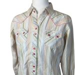 Ariat  Womens Maureen Pearl Snap Stripe Western Shirt White Multi Small Ranch Photo 0