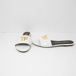 Tom Ford Logo Plaque Embellished Crocodile Embossed Leather Open Toe Sandals 10 Photo 0