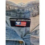 Quizz Again Embroidered Flag Denim Shirt Long Sleeve Patriotic size medium. A11 Blue Photo 4