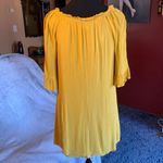 Naïf petite yellow dress lace up accent flutter sleeves boho SZ Petite small Photo 3