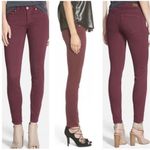 Paige Y2K  Peg Skinny Slim Jeans Women’s 28 Burgundy Maroon Swiftie Academia Vamp Photo 3