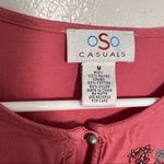 OSO Casuals Peplum Top Pink Embroidered Floral Size M Photo 11
